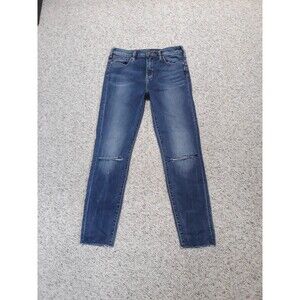 28 Silver High Rise Crop Robson Skinny Distressed Fray Hem